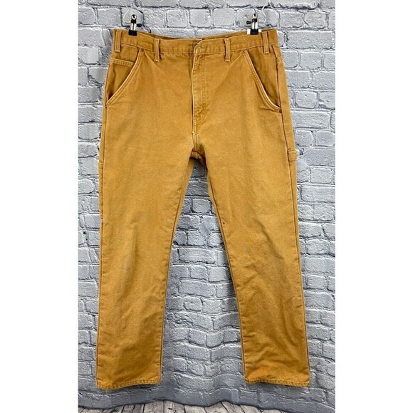Dickies Mens Flannel Lined Carpenter Duck Work Pants 38 x 34 - Picture 1 of 11